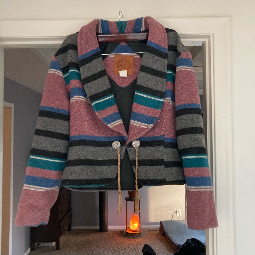 Women’s vintage wool southwestern Santa Fe New Mexico jacket size medium